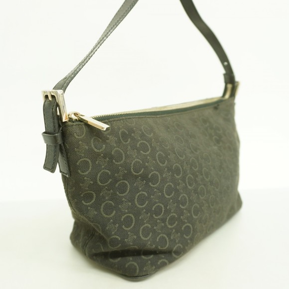 Celine Black Canvas Handbag Macadam C - Picture 2 of 10